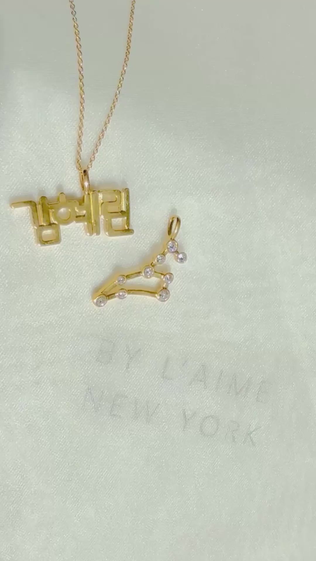 24K Pure Gold Leo Constellation Lab-Grown Diamond Charm  Pendant | BY L’AIMÉ NEW YORK