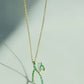 Wishbone Natural Emerald Necklace 14K Solid Gold Lucky Charm | BY L’AIMÉ NEW YORK