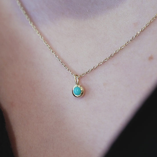 BY L’AIMÉ NEW YORK Birthstone Pendant Necklace 14k Solid Gold