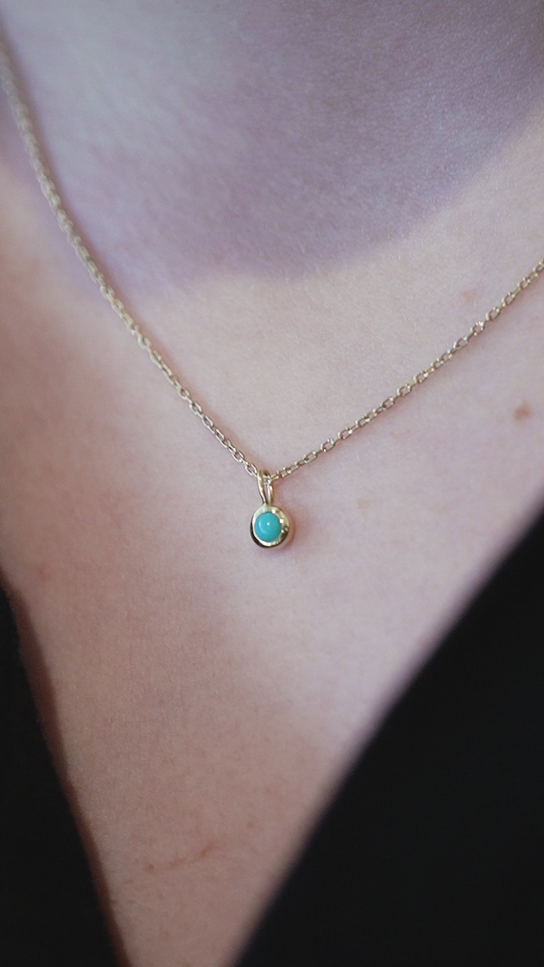 BY L’AIMÉ NEW YORK Birthstone Pendant Necklace 14k Solid Gold