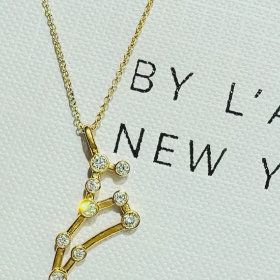 24K Pure Gold Leo Constellation Lab-Grown Diamond Charm  Pendant | BY L’AIMÉ NEW YORK