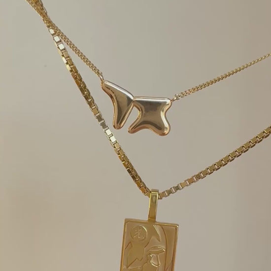 Custom Puffy Korean Hangul Initial Cuban Chain Necklace 14K Solid Gold – Personalized 한글 이름 목걸이 BY L’AIMÉ NEW YORK