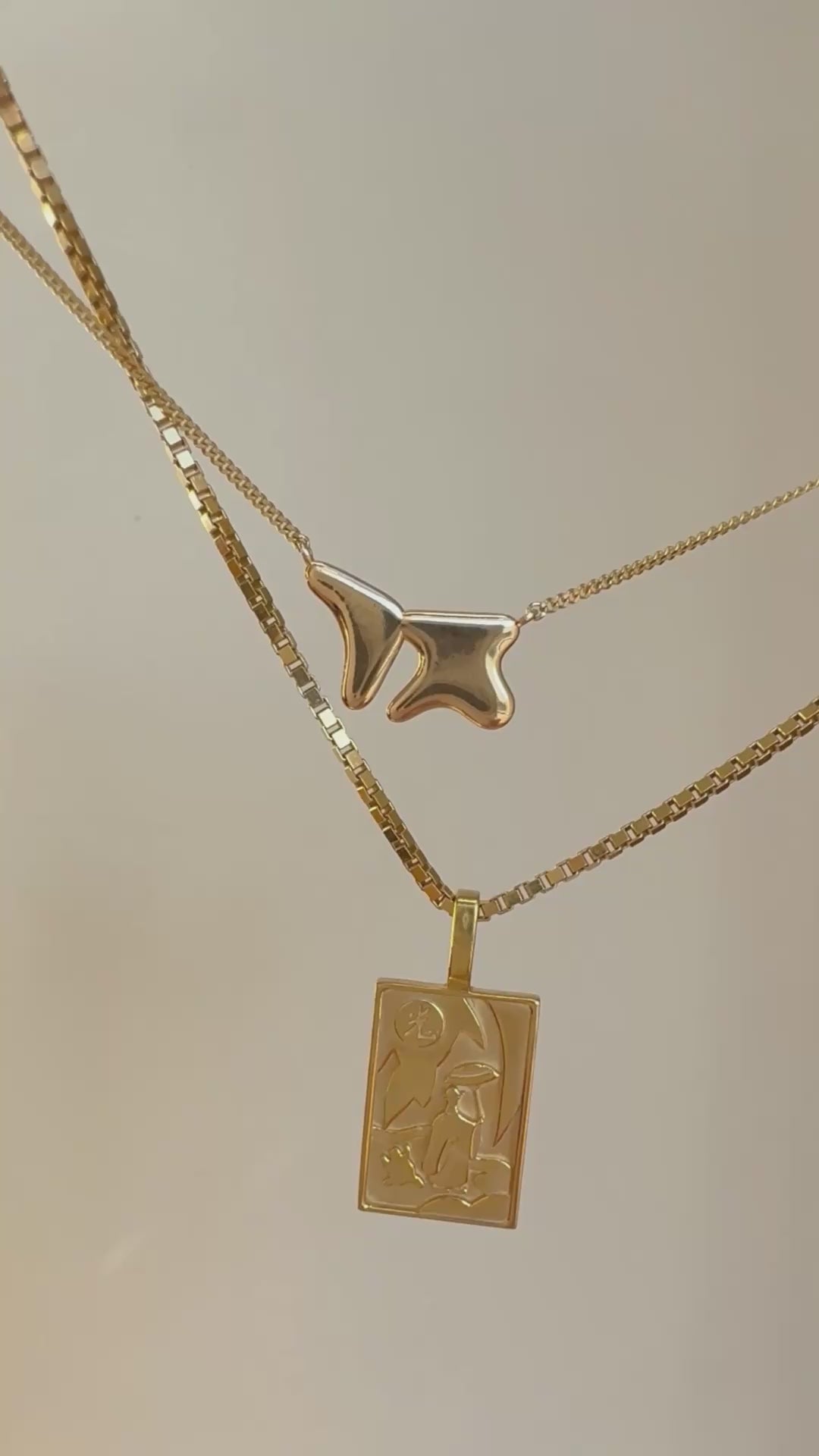 Custom Puffy Korean Hangul Initial Cuban Chain Necklace 14K Solid Gold – Personalized 한글 이름 목걸이 BY L’AIMÉ NEW YORK