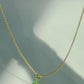 Diamond Initial Letter Charm Wishbone Natural Emerald Necklace 14K Solid Gold Lucky Charm | BY L’AIMÉ NEW YORK