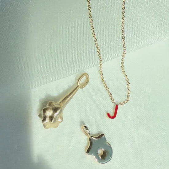 BY L’AIMÉ NEW YORK Korean Guardian Dokkaebi Lucky Club Necklace 14K Solid Gold 도깨비 방망이 팬던트 목걸이