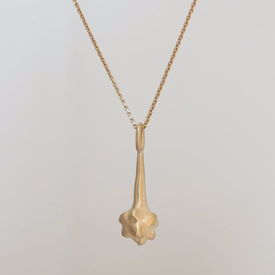 BY L’AIMÉ NEW YORK Korean Guardian Dokkaebi Lucky Club Necklace 14K Solid Gold 도깨비 방망이 팬던트 목걸이