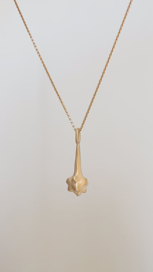 BY L’AIMÉ NEW YORK Korean Guardian Dokkaebi Lucky Club Necklace 14K Solid Gold 도깨비 방망이 팬던트 목걸이