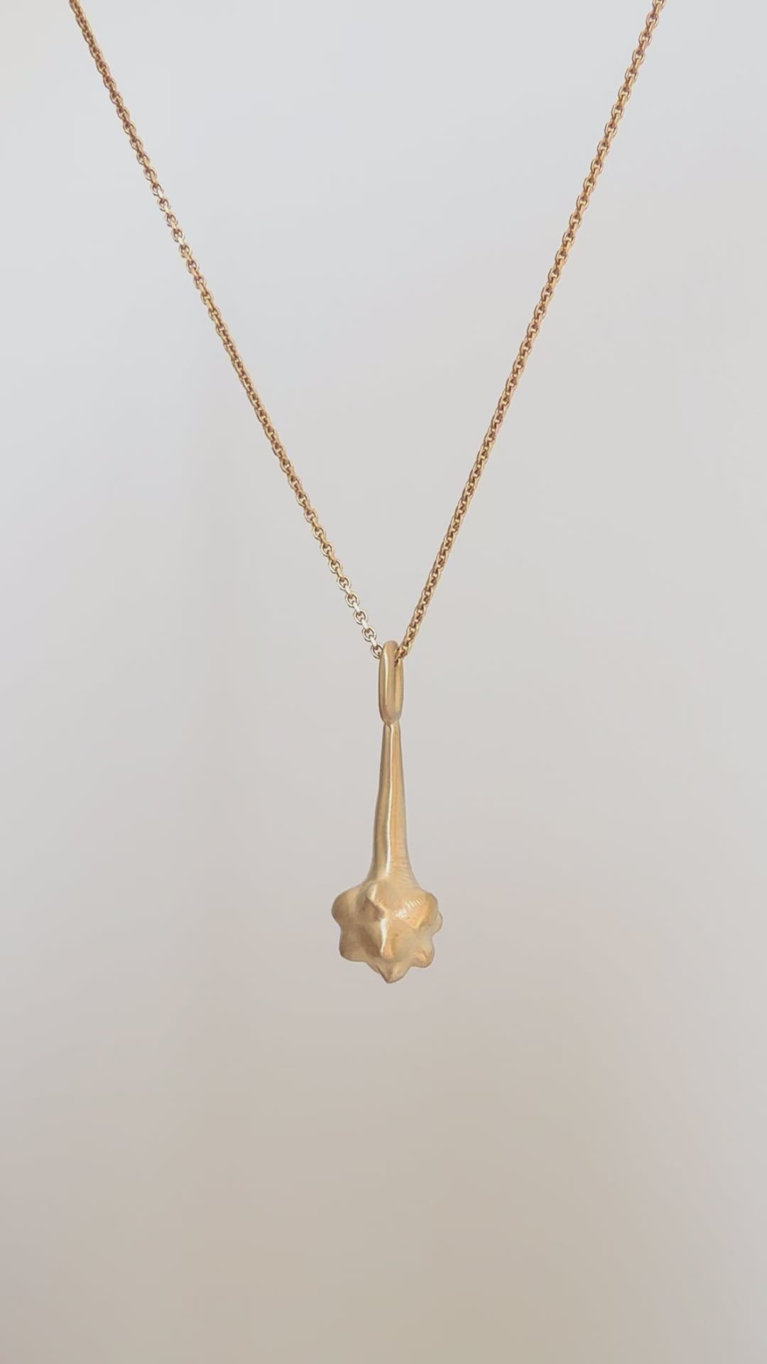 BY L’AIMÉ NEW YORK Korean Guardian Dokkaebi Lucky Club Necklace 14K Solid Gold 도깨비 방망이 팬던트 목걸이