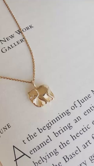 BY L’AIMÉ NEW YORK Elephant Pendant 14K Solid Gold 코끼리