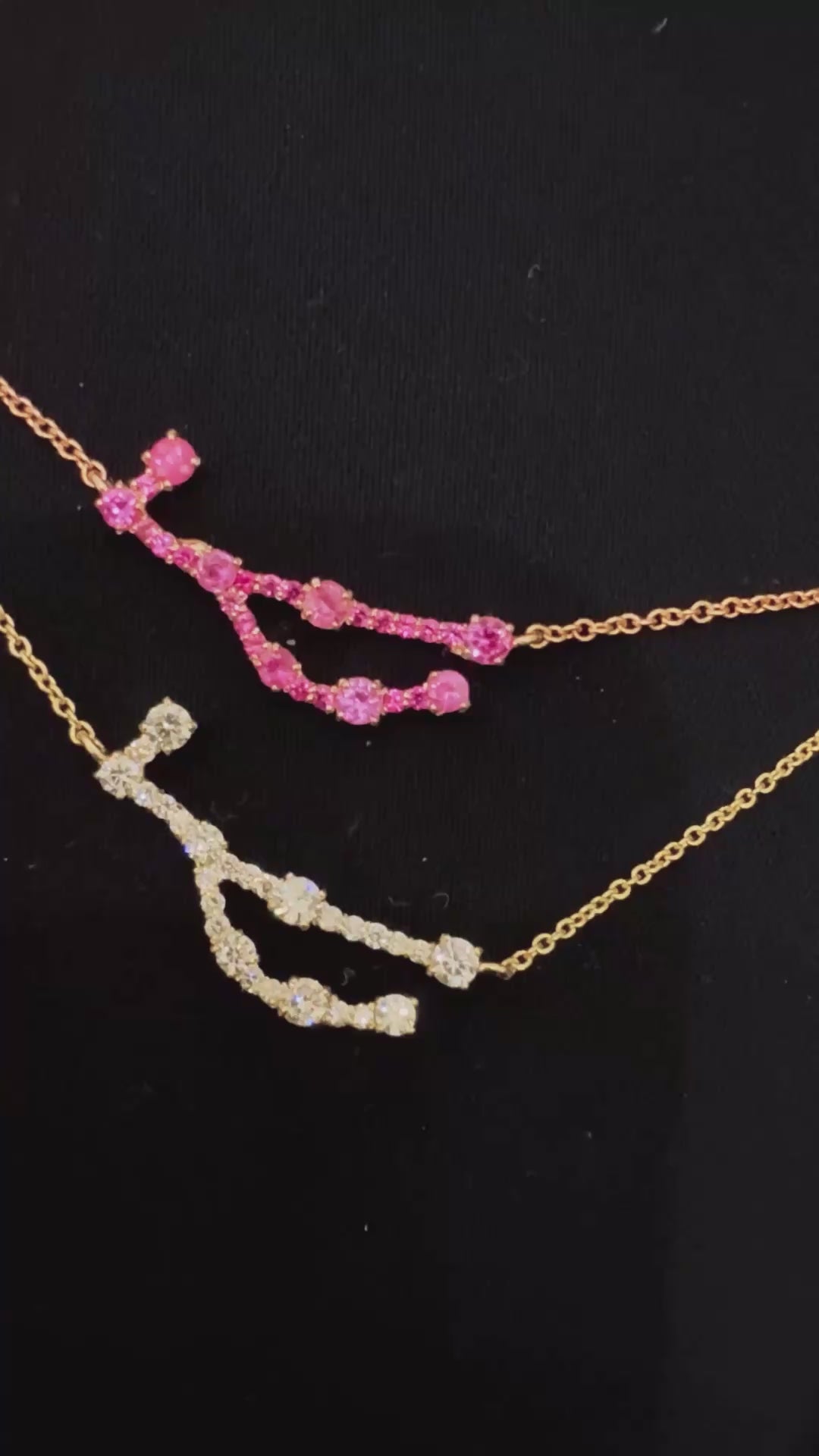 Virgo Zodiac Constellation Pavé Diamond Pendant 14K Solid Gold BY L’AIMÉ NEW YORK