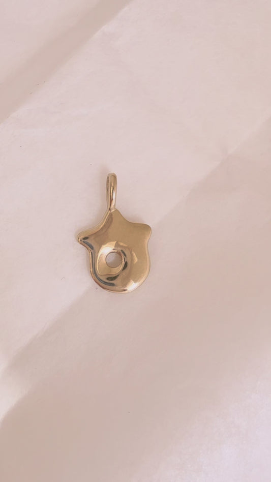 Puffy Hangul Initial Korean Letter Pendant 14K Solid Gold ㅎㅎ 한글 이름 목걸이 챰 | BY L’AIMÉ NEW YORK 