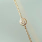 Bezel Solitaire Lab Diamond Necklace 14k Solid Gold