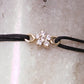 Flower Pavé Lab Diamond Cord Bracelet 14K Solid Gold