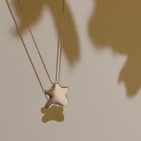 Puffy Hangul Initial Necklace Sterling Silver ㅊ