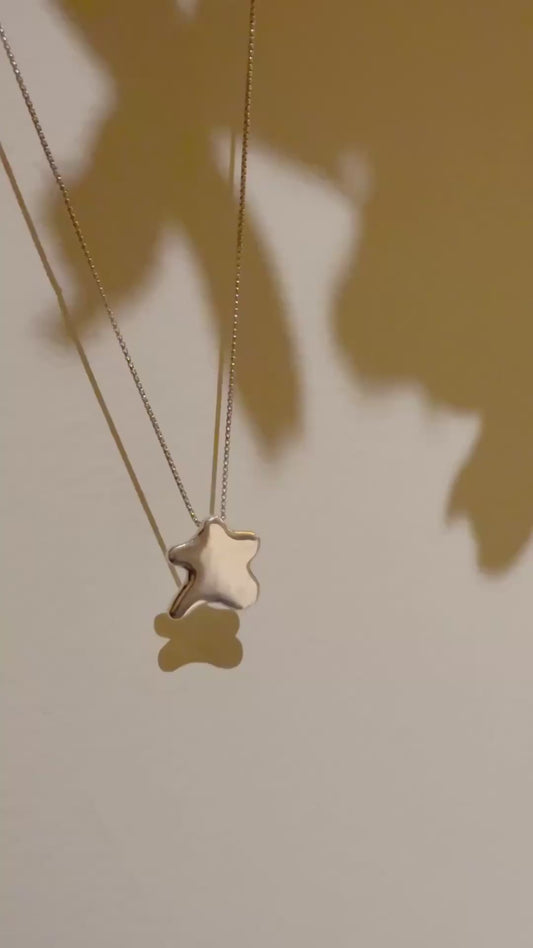 Puffy Hangul Initial Necklace Sterling Silver ㅊ