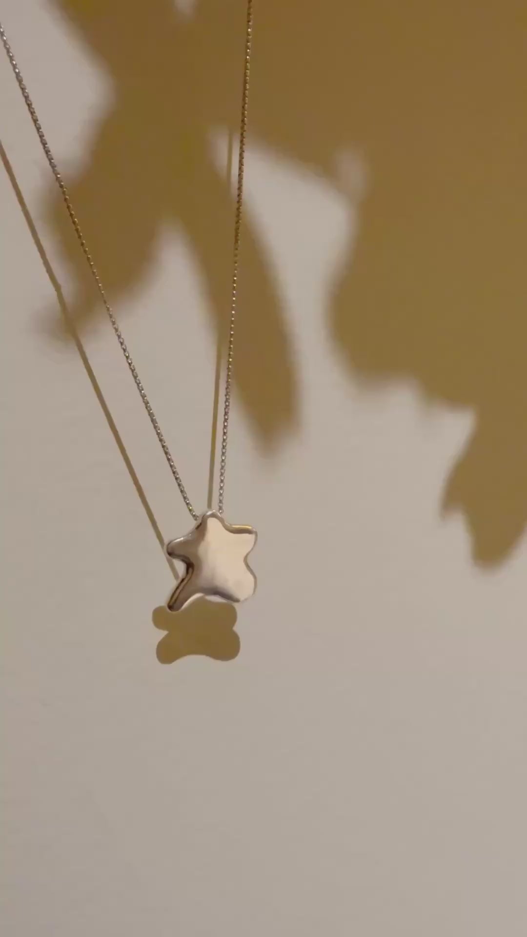 Puffy Hangul Initial Necklace Sterling Silver ㅊ