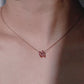Eclipse H Initial Letter Pavé Pink Sapphire Charm 14K Rose Gold | September Birthstone