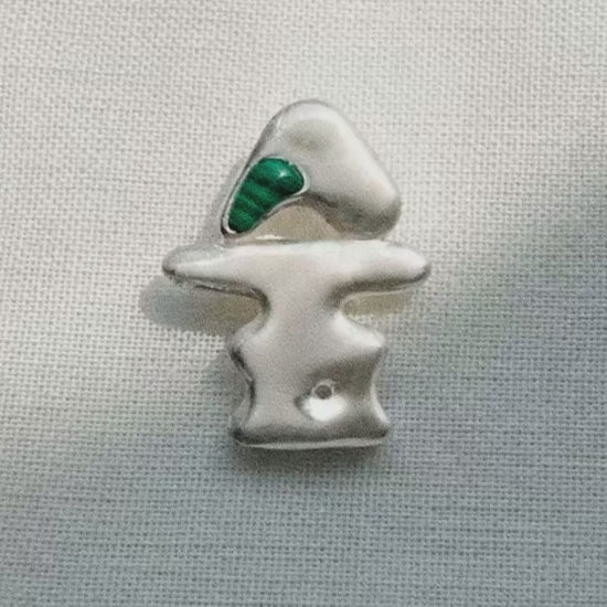 Soop Korean Hangul Forest Malachite Pendant Necklace 숲