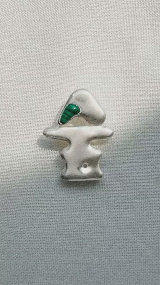 Soop Korean Hangul Forest Malachite Pendant Necklace 숲