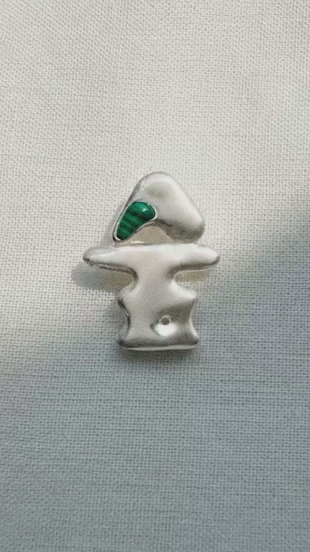 Soop Korean Hangul Forest Malachite Pendant Necklace 숲