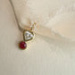 BY L’AIMÉ NEW YORK Heart Shape Lab Diamond & Natural Ruby Charm 14K Solid Gold | July Birthstone