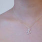 L Script Initial Letter Pavé Diamond Charm 14K Gold