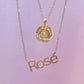 Rose Flower Necklace 14K Solid Gold Personalized Name BY L’AIMÉ NEW YORK