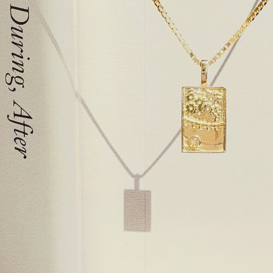 Korean Go-Stop Card Game Ogwang March Cherry Blossom Pendant 14K Solid Gold 오광 벚꽃