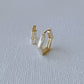 Hexagon Baguette Lab Diamond Hoop Earrings 14K Solid Gold -10mm