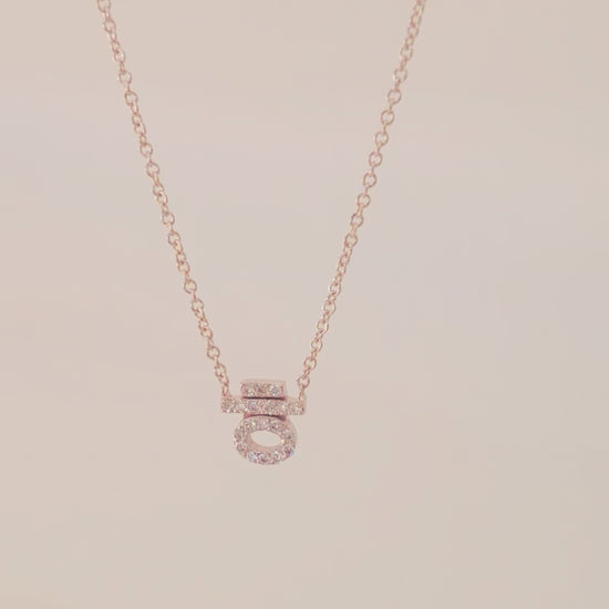 Hangul Initial Pavé Natural Diamond Necklace Korean Letter Charm 14K Solid Gold  ㅎ 한글 목걸이 | BY L’AIMÉ NEW YORK  바이라메 뉴욕