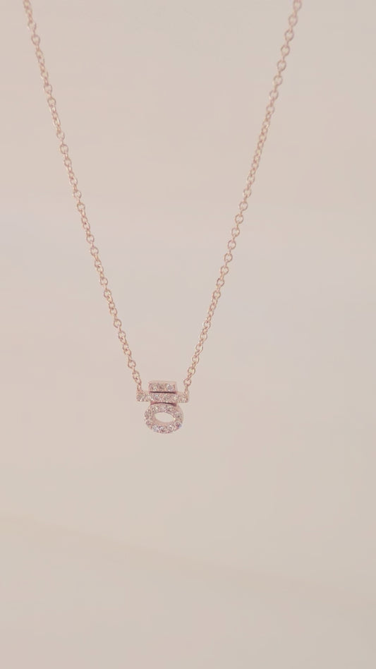 Hangul Initial Pavé Natural Diamond Necklace Korean Letter Charm 14K Solid Gold  ㅎ 한글 목걸이 | BY L’AIMÉ NEW YORK  바이라메 뉴욕