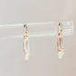 Hexagon Baguette Lab Diamond Hoop Earrings 14K Solid Gold -12mm