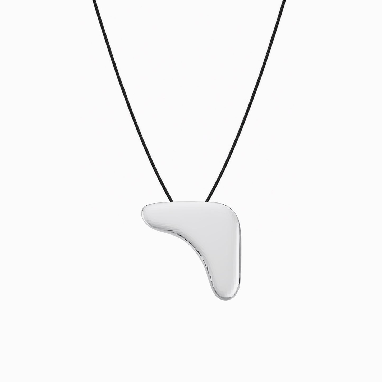 Puffy Korean Hangul Initial Necklace Sterling Silver